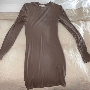 OOTDFASH long sleeve slit dress